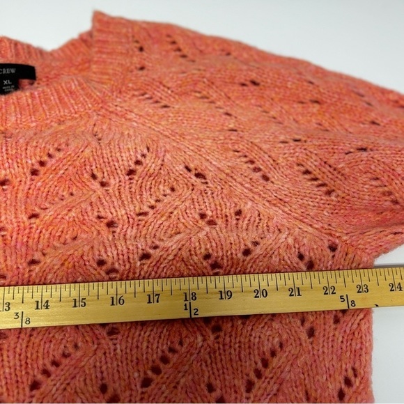 J.Crew Open Knit Pointelle Balloon Sleeve Wool Blend Sweater Women’s Size XL - Picture 12 of 13